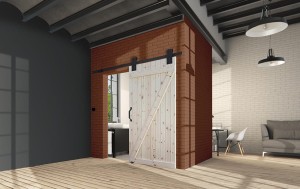 ROC-YMIR kpl. okuć 1-drzwi przes. Czarny koła pełne