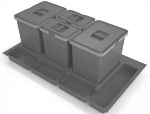 Kosz wstawiany do szuflady "90" (FGV) 2x15L+ 2x6L