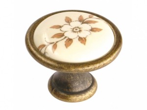 Uchwyt SIRO gałka (1700-29PF28ZN48) stary mosiądz/ ceramika