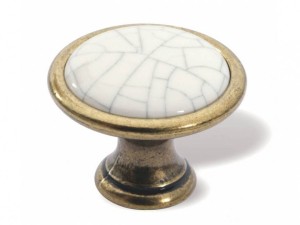 Uchwyt SIRO gałka (1700-29PC5ZN48) stary mosiądz/ ceramika