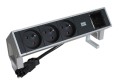 BACHMANN DESK 2 listwa zasilająca 3x230V + 1x wolne INOX