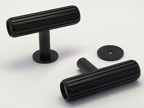 VIEFE Gałka "T" RILLE Czarny szczotkowany