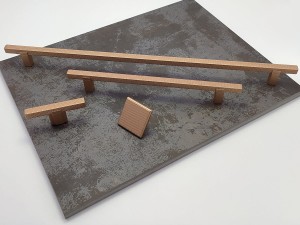 Gałka radełkowana PREGO "T" miedź mat