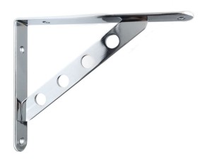GTV-Kątownik budowlany z podporą i dziurkami Chrom