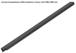Uchwyt krawędziowy AK06 Zaoblony Czarny mat L-1000