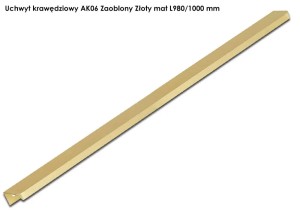 Uchwyt krawędziowy AK06 Zaoblony Złoty mat L-1000