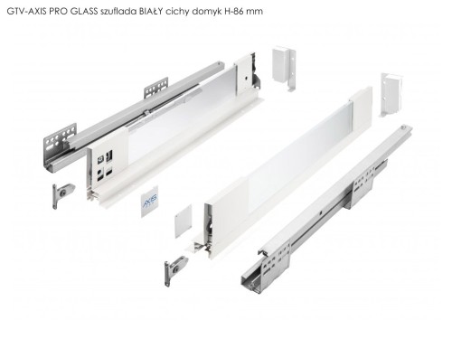 GTV-AXIS PRO GLASS szuflada BIAŁY cichy domyk
