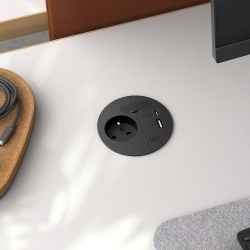 BACHMANN LOOP IN CHARGE gniazdo zasilające 230V + USB A/C 22W CZARNY