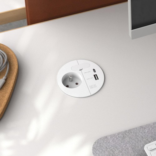 BACHMANN LOOP IN CHARGE gniazdo zasilające 230V + USB A/C 22W BIAŁY