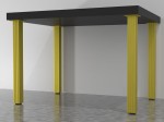 Noga Ryflowana kwadrat FE 60x60 Złoty Szczotkowany L-710mm