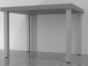 Noga Ryflowana kwadrat FE 60x60 Aluminium L-710mm