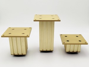 Nóżka Ryflowana 60x60 Złoty Szczotkowany 80 kg