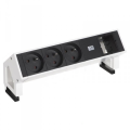 BACHMANN DESK 2 listwa zasilająca 3x230V + 1x wolne BIAŁY
