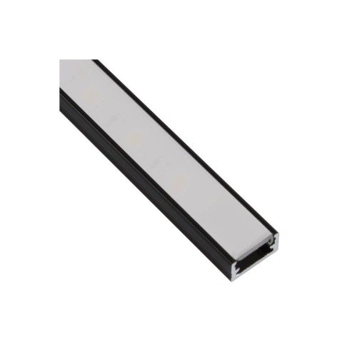 Profil LED DL LineMini nawierzchniowy CZARNY + osłonka mleczna 2m
