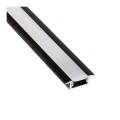 Profil LED DL INLINE MINI XL wpuszczany CZARNY + osłonka mleczna 2m