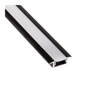 Profil LED DL INLINE MINI XL wpuszczany CZARNY + osłonka mleczna 2m