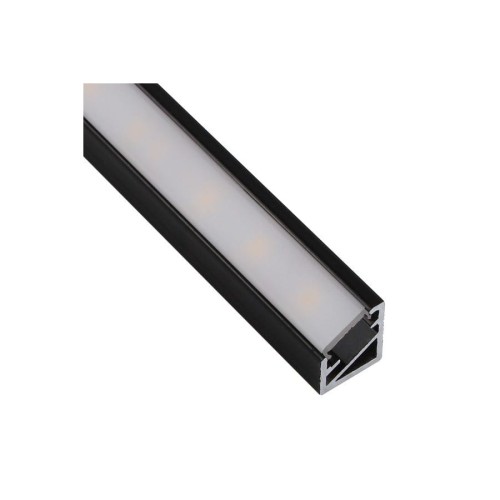Profil LED DL TRI-LINE kątowy CZARNY + osłonka mleczna 3m