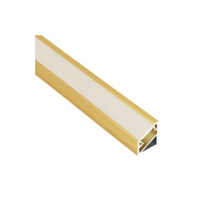 Profil LED DL TRI-LINE kątowy ZŁOTY + osłonka mleczna 2m