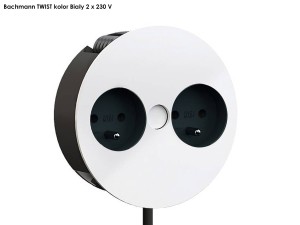 BACHMANN TWIST gniazdo zasilające 2x230V kolor BIAŁY