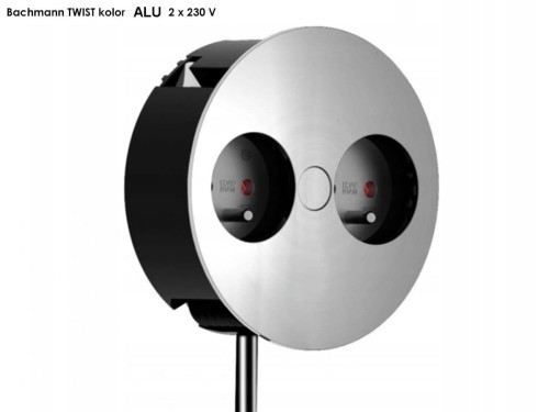 BACHMANN TWIST gniazdo zasilające 2x230V kolor ALU
