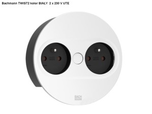 BACHMANN TWIST 2 ROUND PUSH gniazdo zasilające 2x230V BIAŁY