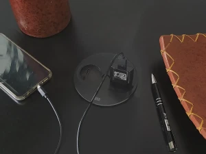 BACHMANN TWIST 2 ROUND PUSH gniazdo zasilające 1x230V + USB A/C CZARNY