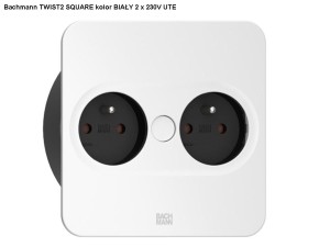 BACHMANN TWIST 2 SQUARE PUSH gniazdo zasilające 2x230V BIAŁY