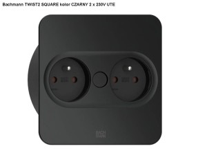 BACHMANN TWIST 2 SQUARE PUSH gniazdo zasilające 2x230V CZARNY