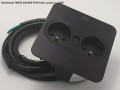BACHMANN TWIST 2 SQUARE PUSH gniazdo zasilające 2x230V CZARNY