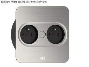 BACHMANN TWIST 2 SQUARE PUSH gniazdo zasilające 2x230V INOX