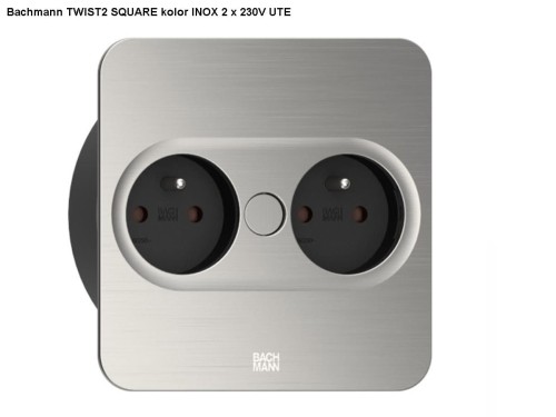 BACHMANN TWIST 2 SQUARE PUSH gniazdo zasilające 2x230V INOX