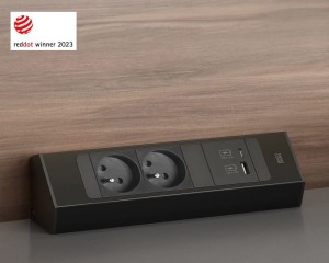 Bachmann CASIA 2 SHORT listwa zasilająca naścienno-narożna 2x230V+USB A/C