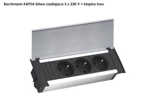 BACHMANN KAPSA listwa zasilająca 3x230V + klapka INOX