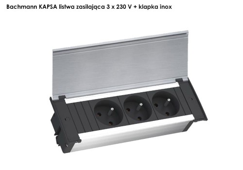 BACHMANN KAPSA listwa zasilająca 3x230V + klapka INOX
