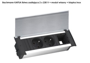 BACHMANN KAPSA listwa zasilająca 2x230V+moduł własny + klapka INOX