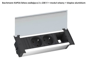 BACHMANN KAPSA listwa zasilająca 2x230V+moduł własny + klapka ALU
