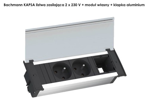 BACHMANN KAPSA listwa zasilająca 2x230V+moduł własny + klapka ALU