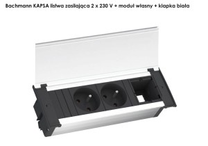 BACHMANN KAPSA listwa zasilająca 2x230V+moduł własny + klapka BIAŁA