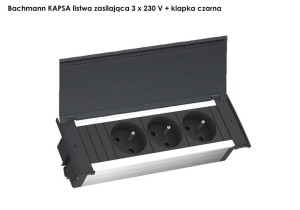 BACHMANN KAPSA listwa zasilająca 3x230V + klapka CZARNA