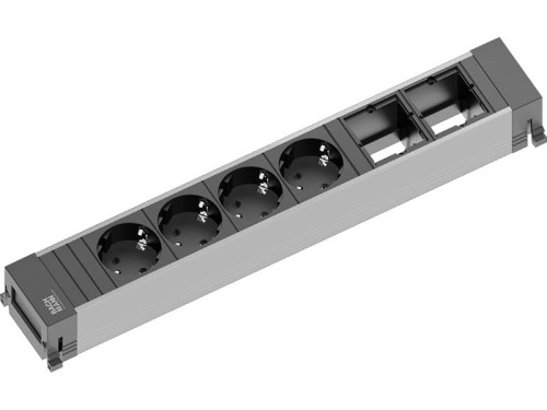 BACHMANN POWER FRAME listwa zasilająca 6-mod: 4x230V Schuko+2x moduł własny 