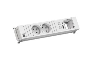 BACHMANN POWER FRAME listwa zasilająca 4-mod: 2x230V+USB(A+C)+1x moduł własny 