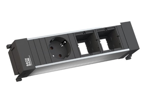 BACHMANN POWER FRAME listwa zasilająca 3-mod: 1x230V Schuko + 2x moduł własny