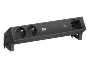 BACHMANN DESK 2 listwa zasilająca 2x230V + USB C60W +1x moduł własny CZARNY