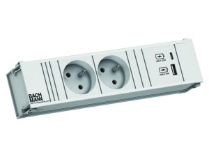BACHMANN CONI listwa zasilająca 2x230V + USB A/C PURE WHITE