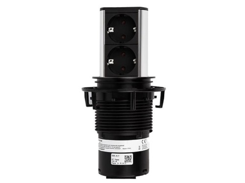 BACHMANN ELEVATOR gniazdo zasilające 2x230V Schuko NIKIEL SZLIF 