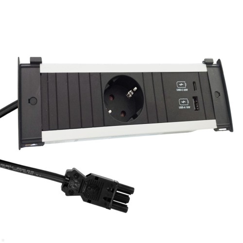 BACHMANN KAPSA listwa zasilająca 1x230V Schuko + USB(A+C) ładowarka (22W)