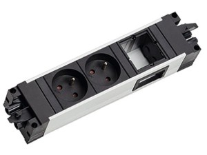 BACHMANN STEP ALU listwa zasilająca 2x230V + 1x wolne 90°