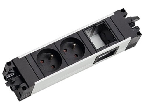 BACHMANN STEP ALU listwa zasilająca 2x230V + 1x wolne 90°