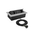 Gniazdo wpuszczane KBOX 2x230 +USB A/C Alu