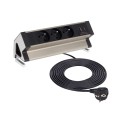 DL- Gniazdo DESK BOX 3xUTE+USB A/C Inox